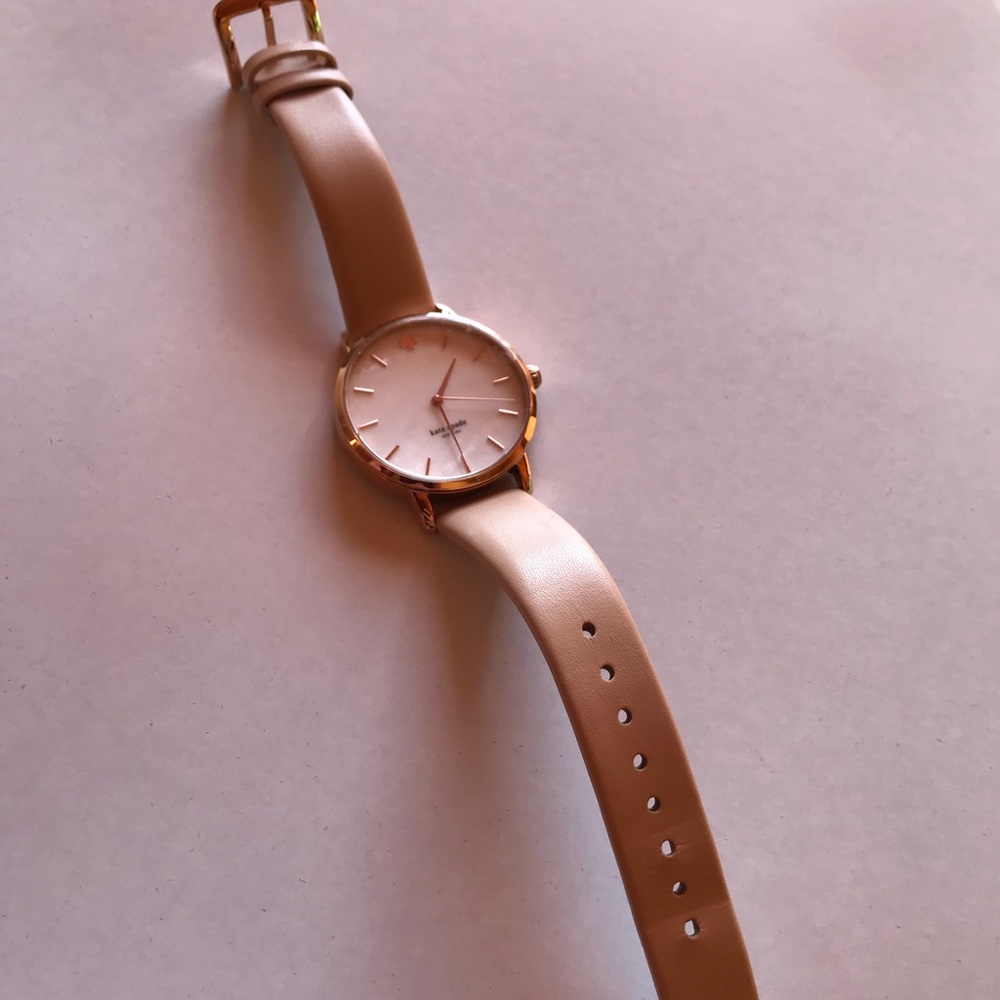 Kate Spade Rose Gold With Leather Straps Watch